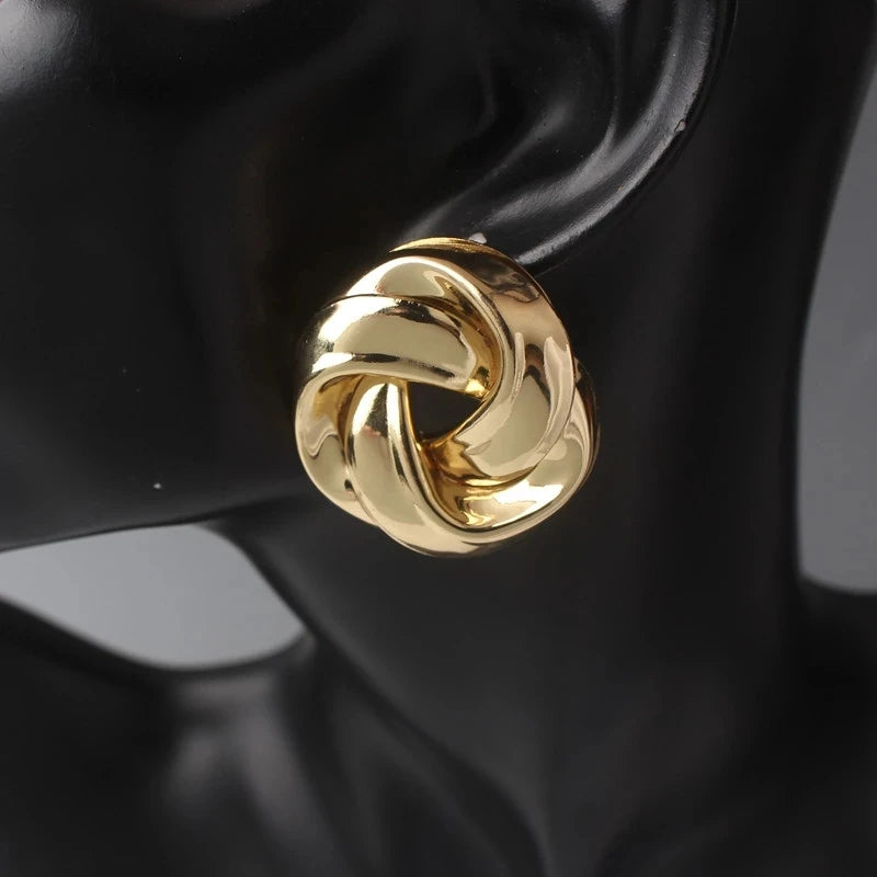 Gold Spiral Whirlpool Earrings