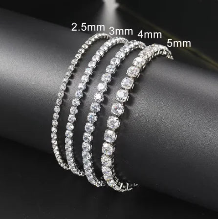 Zircon Tennis Bracelet - Dazzling Crystal Hand Chain for Women