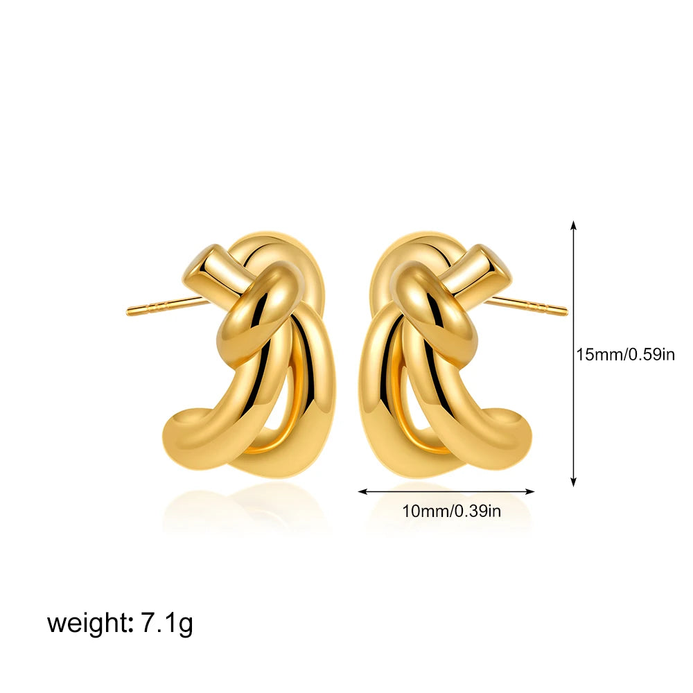 Retro Twist C-Hoop Earrings