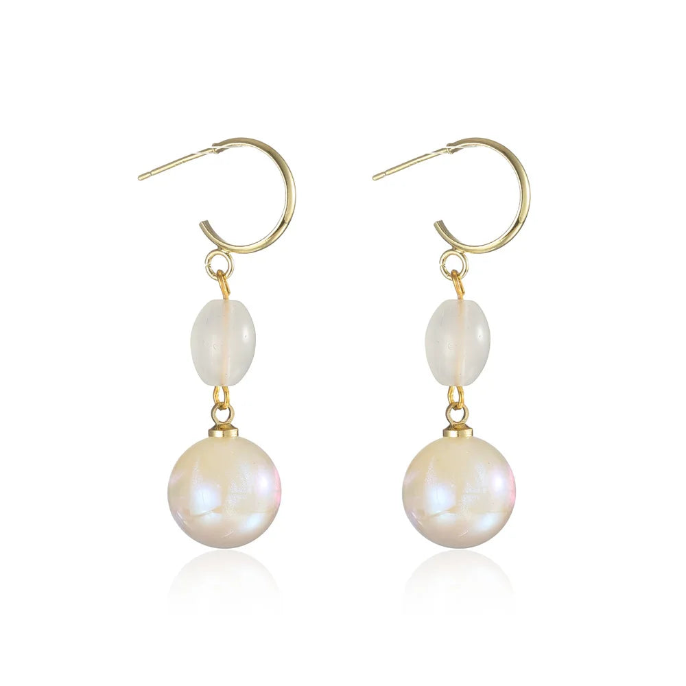 Bohemian Pearl & Rhinestone Stud Earrings