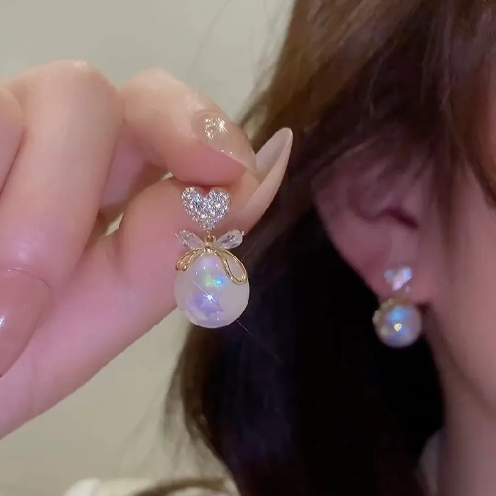 Bohemian Pearl & Rhinestone Stud Earrings