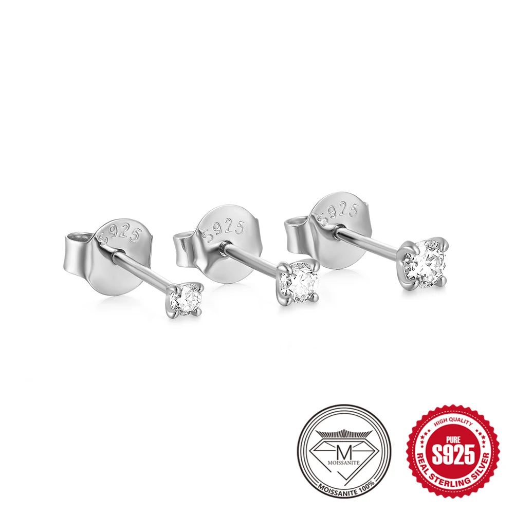 Geometric D-Color Moissanite Stud Earrings