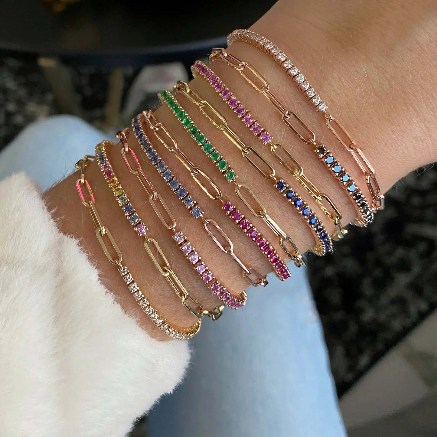 Luxury Cubic Zirconia Tennis Bracelet – Gold, Rose Gold & Silver