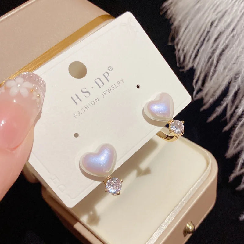 Bohemian Pearl & Rhinestone Stud Earrings