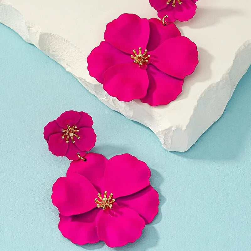 Fuchsia Flower Earrings