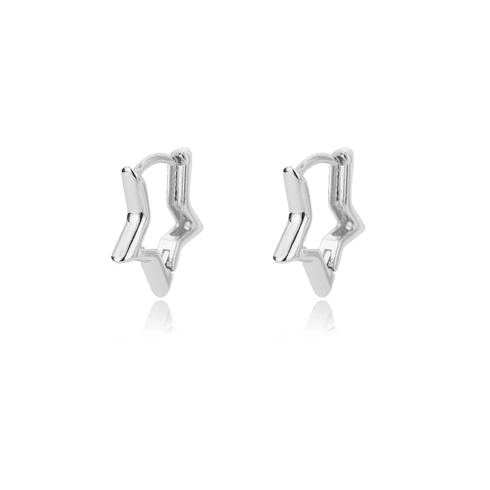 Golden/Silvery Multi-Shaped Hoop Earrings