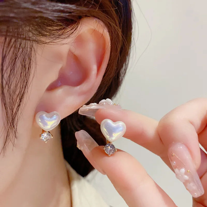 Bohemian Pearl & Rhinestone Stud Earrings