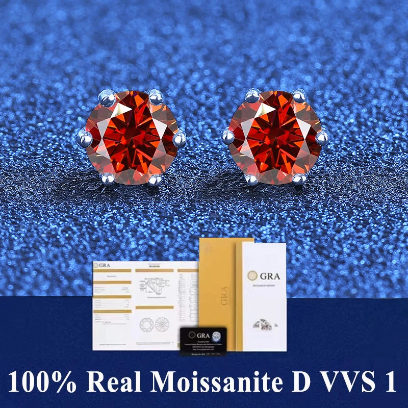 18K Gold Plated / 925 Sterling Silver Moissanite Stud Earrings