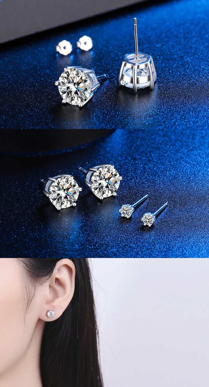 18K Gold Plated / 925 Sterling Silver Moissanite Stud Earrings
