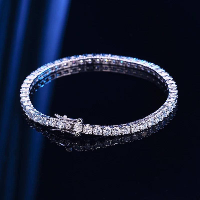 D-VVS1 Moissanite Tennis Bracelet – 925 Sterling Silver