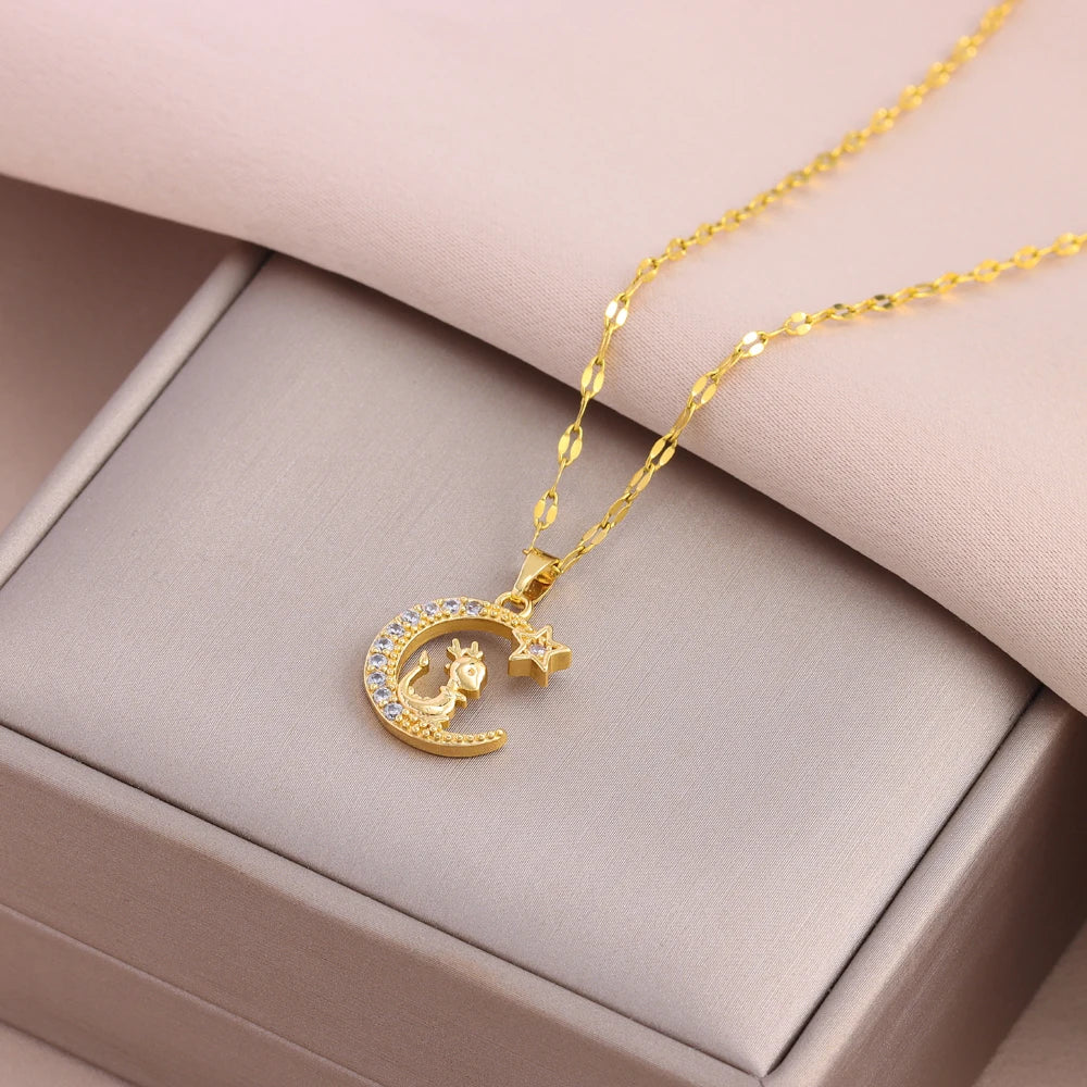 Crescent Moon Pendant Necklace