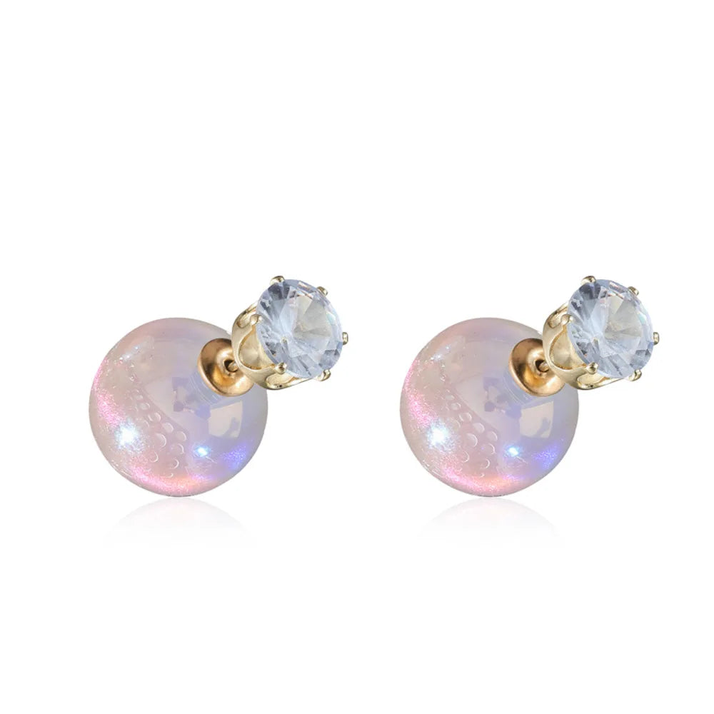 Bohemian Pearl & Rhinestone Stud Earrings
