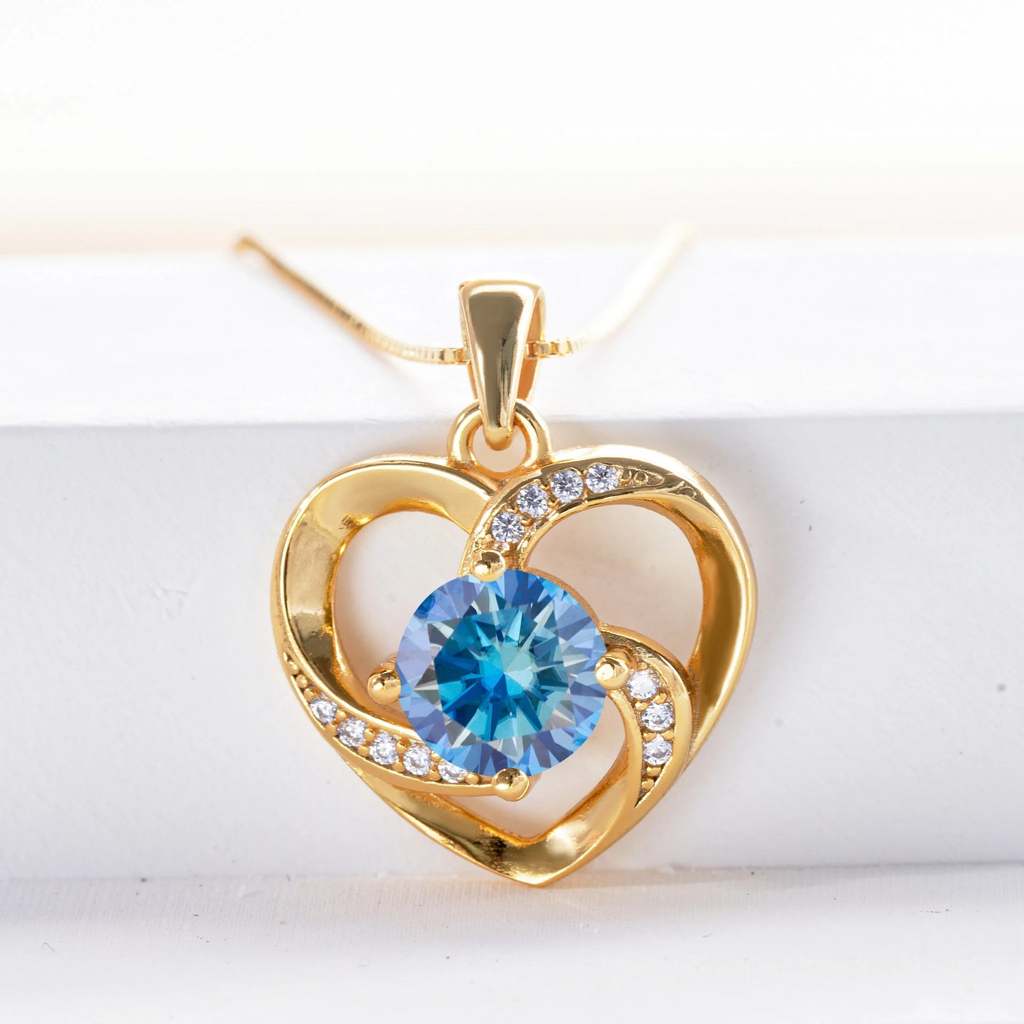 Gold-Plated Heart Moissanite Necklace