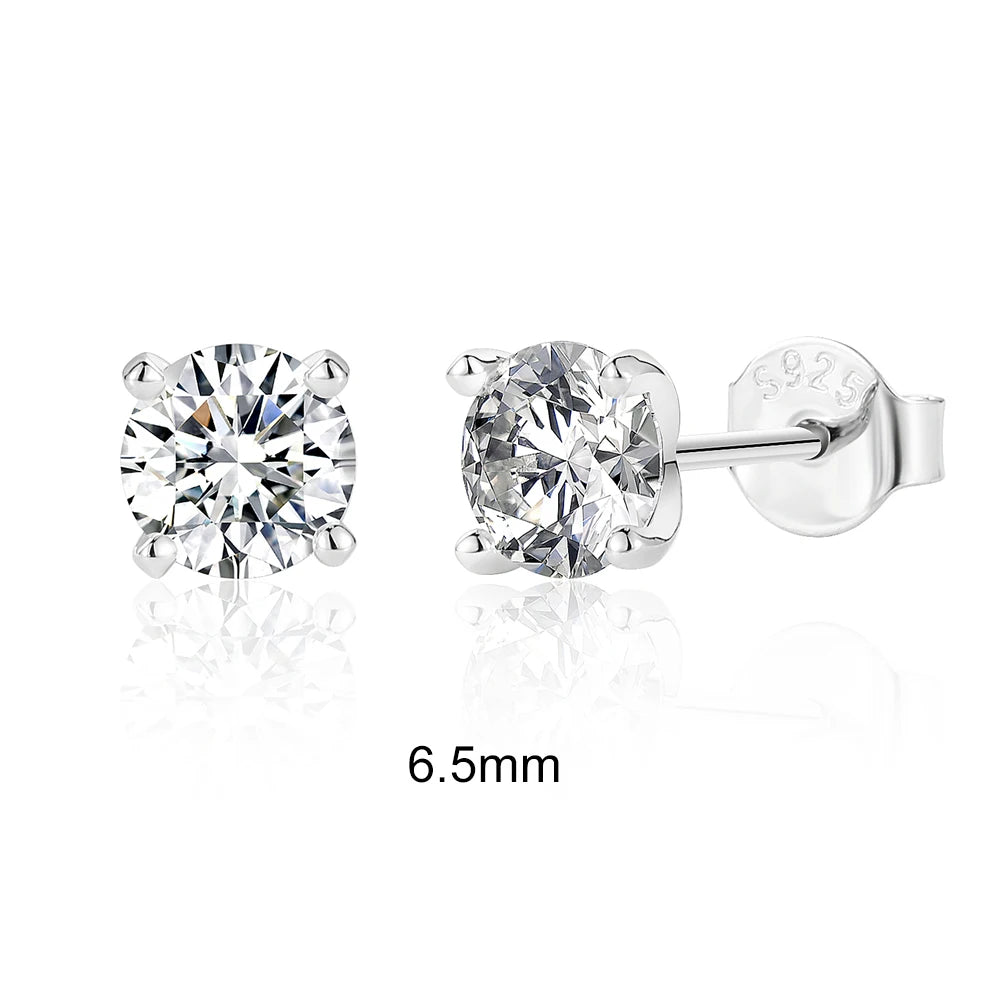 Geometric D-Color Moissanite Stud Earrings