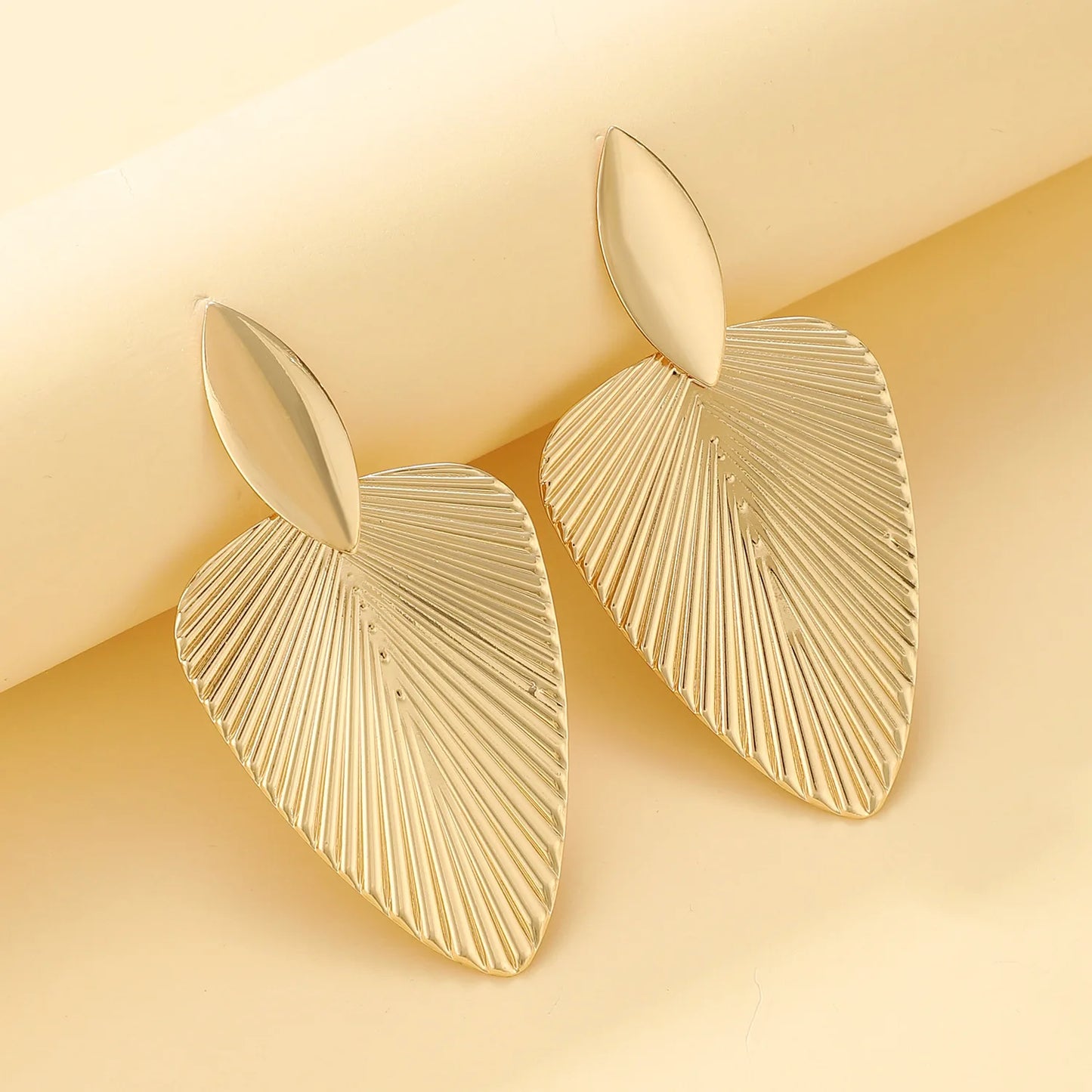Artisan Textured Leaf Drop Earrings