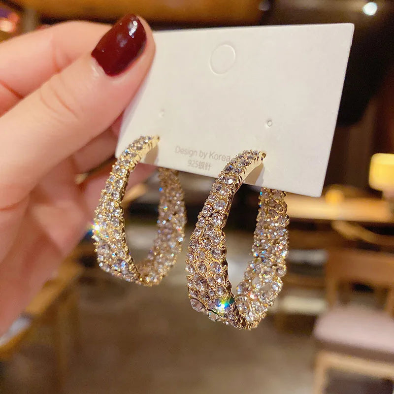 Bohemian Pearl & Rhinestone Stud Earrings