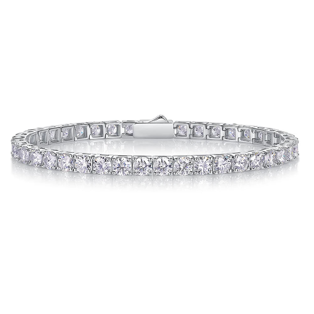 D-VVS1 Moissanite Tennis Bracelet – 925 Sterling Silver