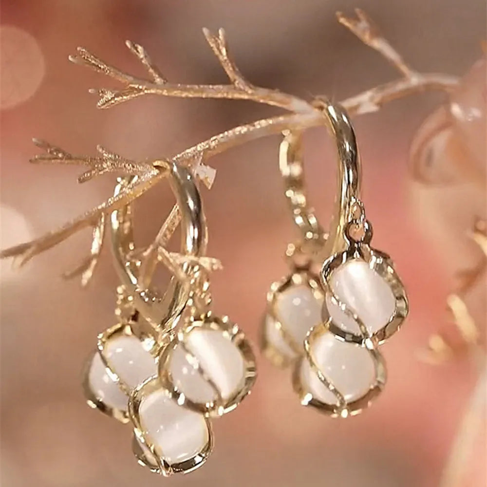 Bohemian Pearl & Rhinestone Stud Earrings