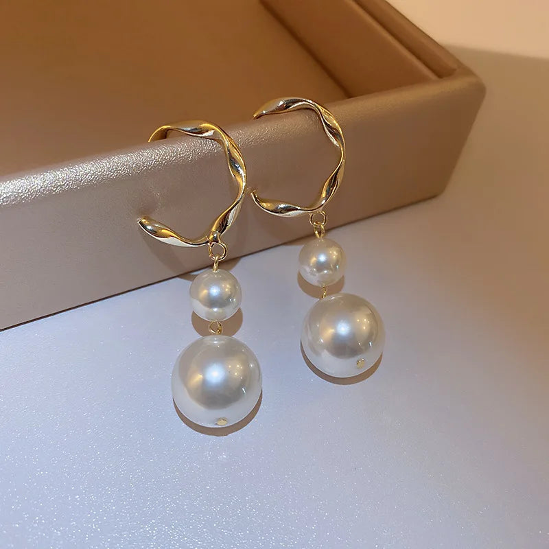 Bohemian Pearl & Rhinestone Stud Earrings