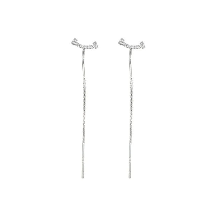 Vintage Crystal Tassel Drop Earrings – Star & Heart Charm Dangles