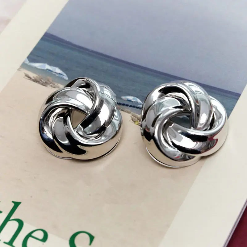 Gold Spiral Whirlpool Earrings
