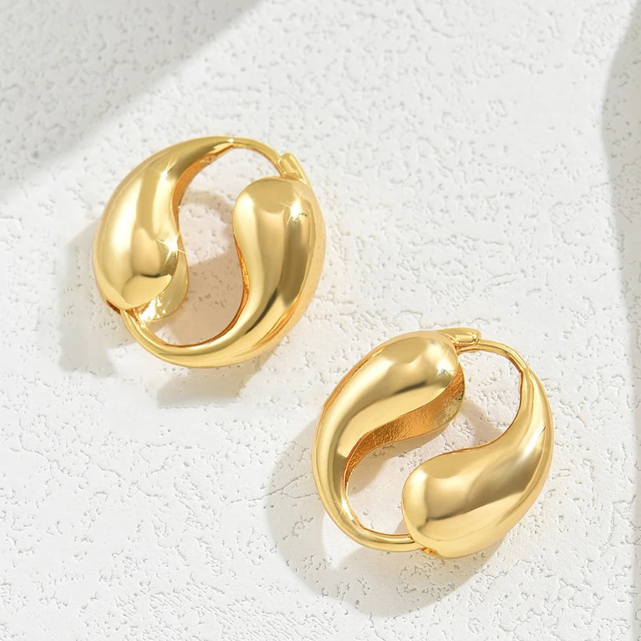 Yin-Yang Waterdrop Hoop Earrings