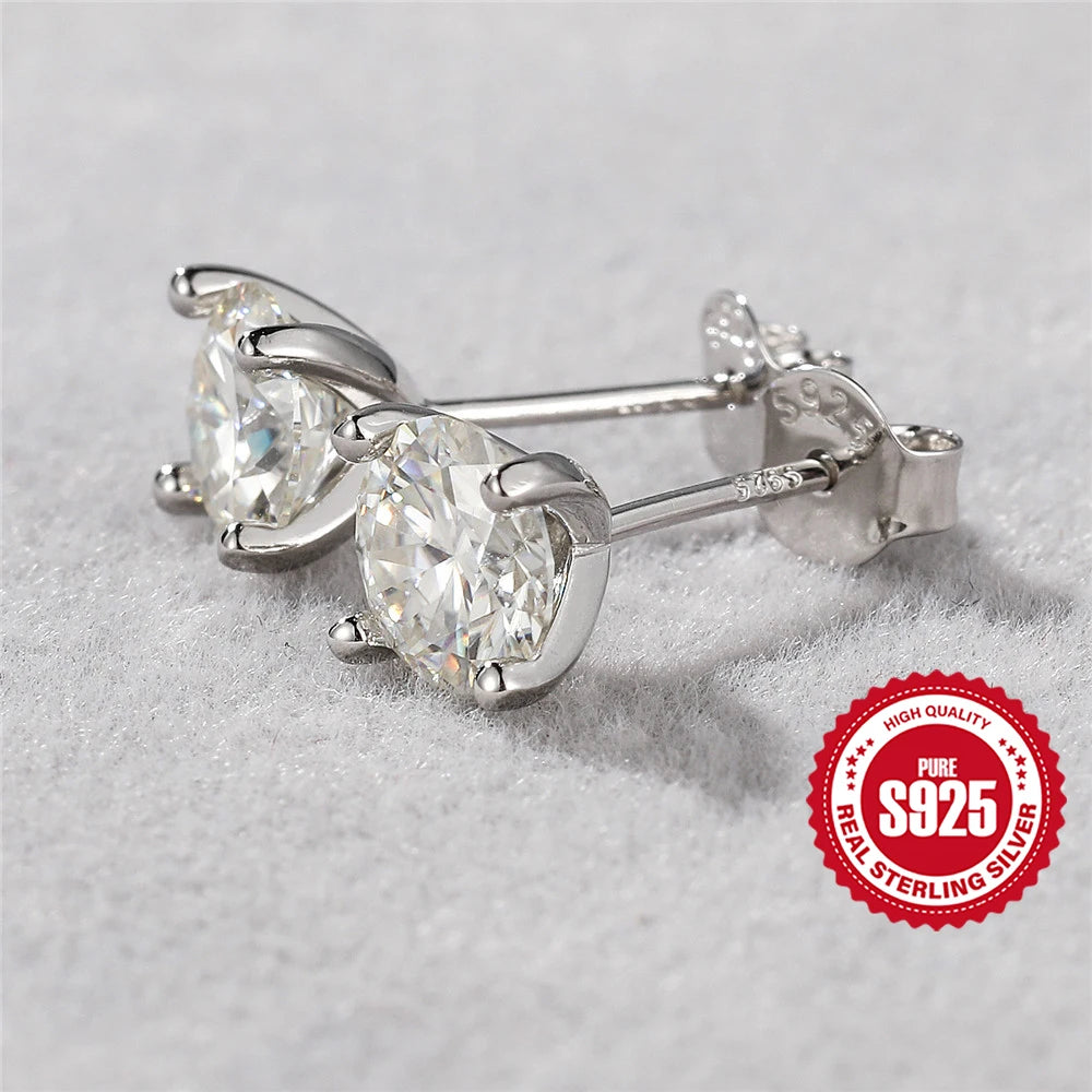 Geometric D-Color Moissanite Stud Earrings