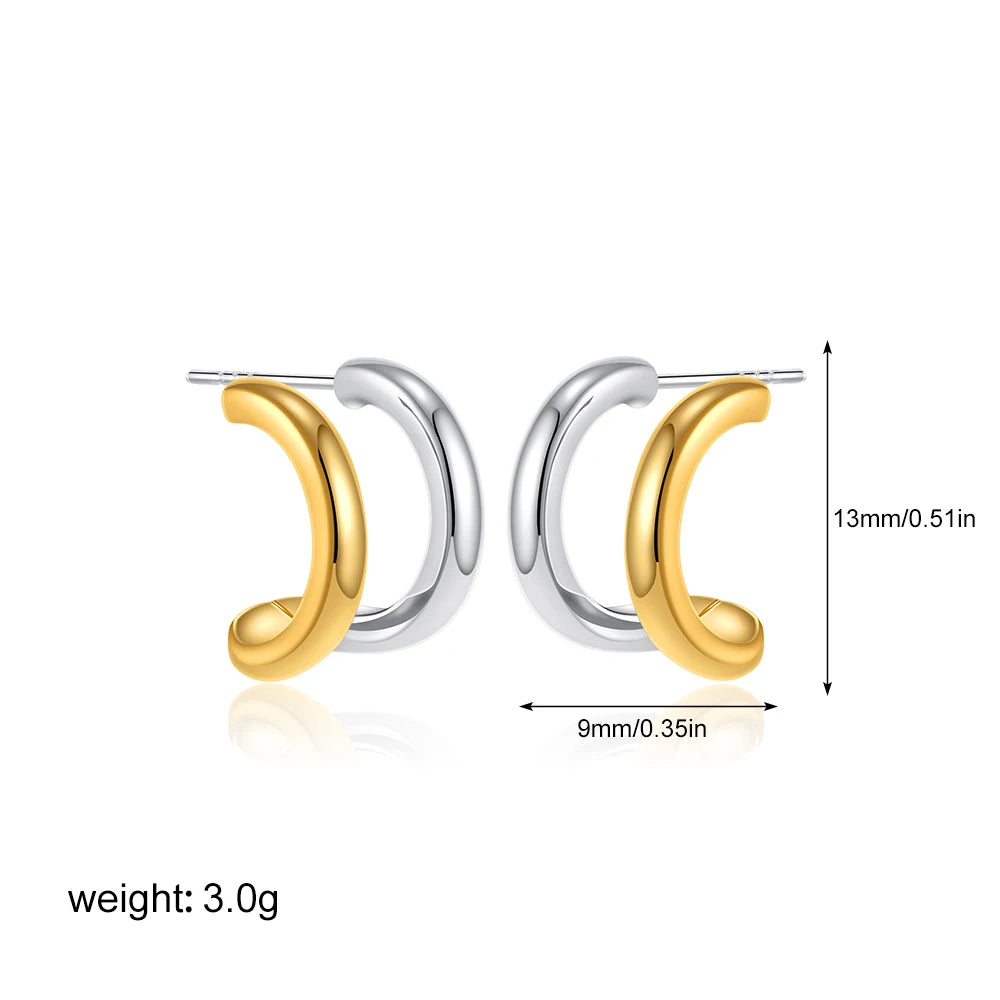 Retro Twist C-Hoop Earrings