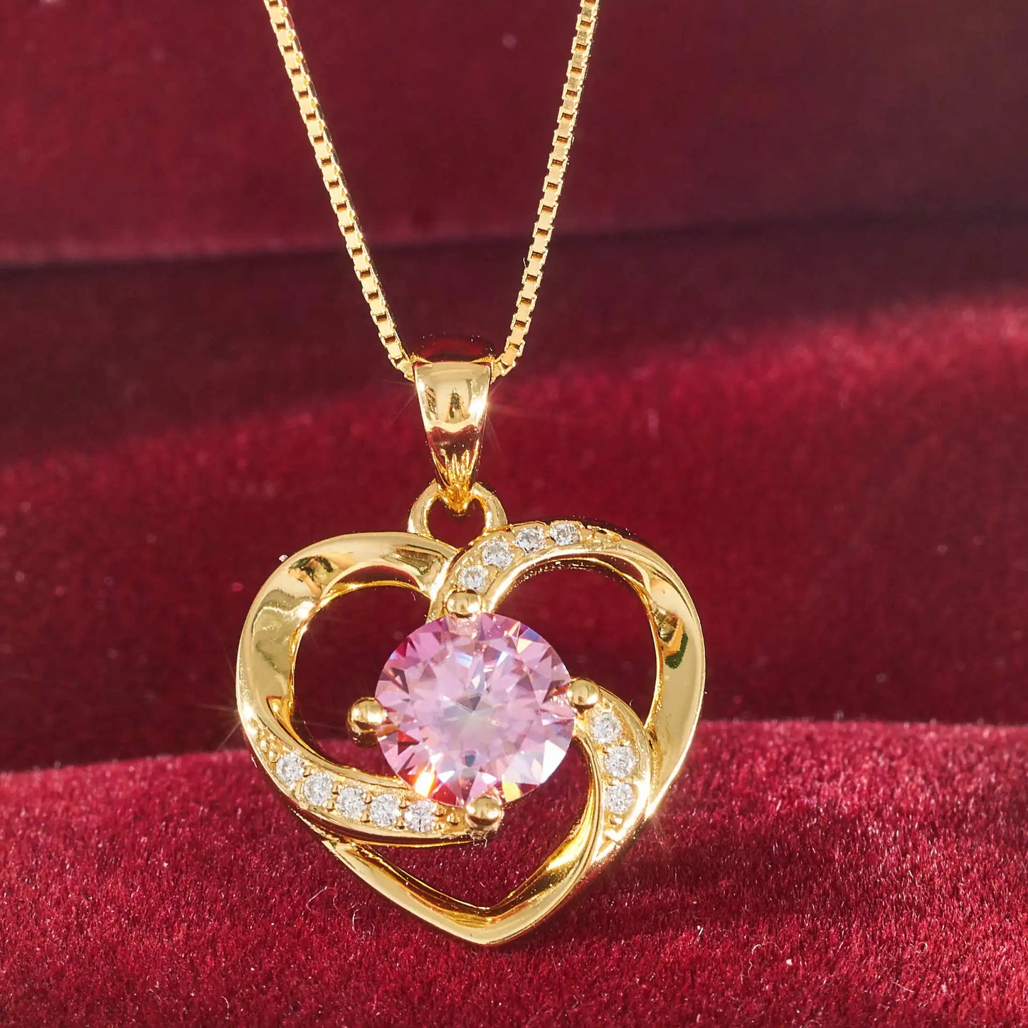 Gold-Plated Heart Moissanite Necklace