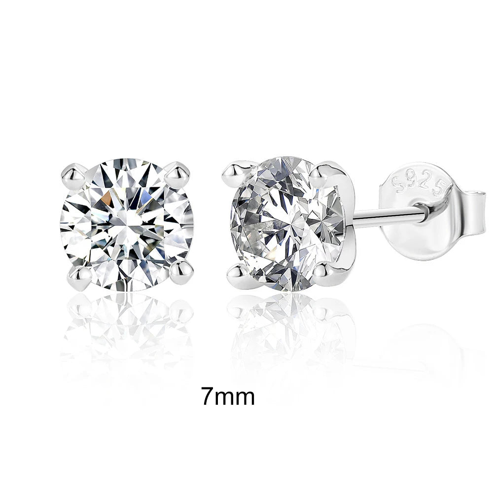 Geometric D-Color Moissanite Stud Earrings