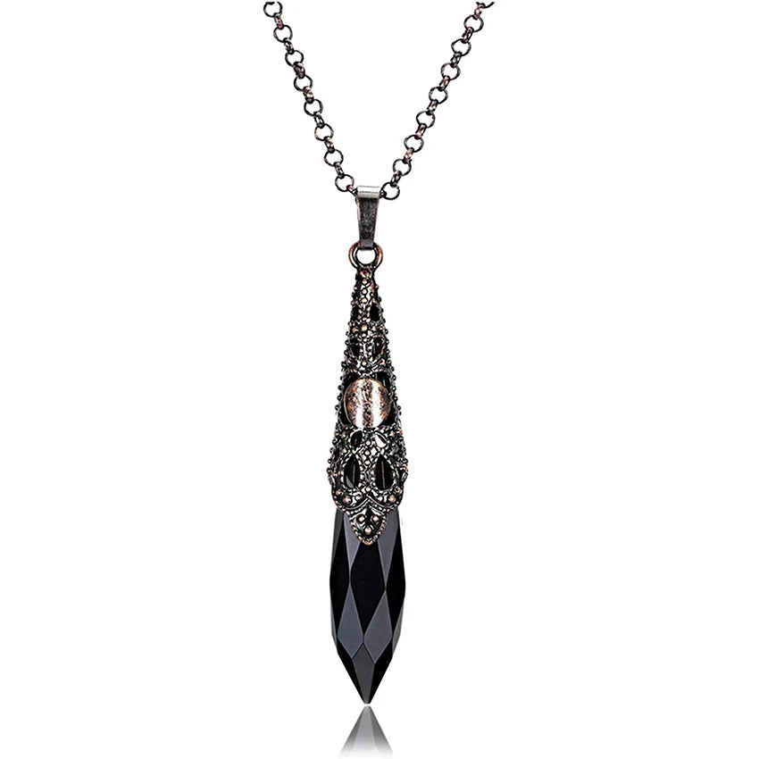 Black Onyx Runes Necklace