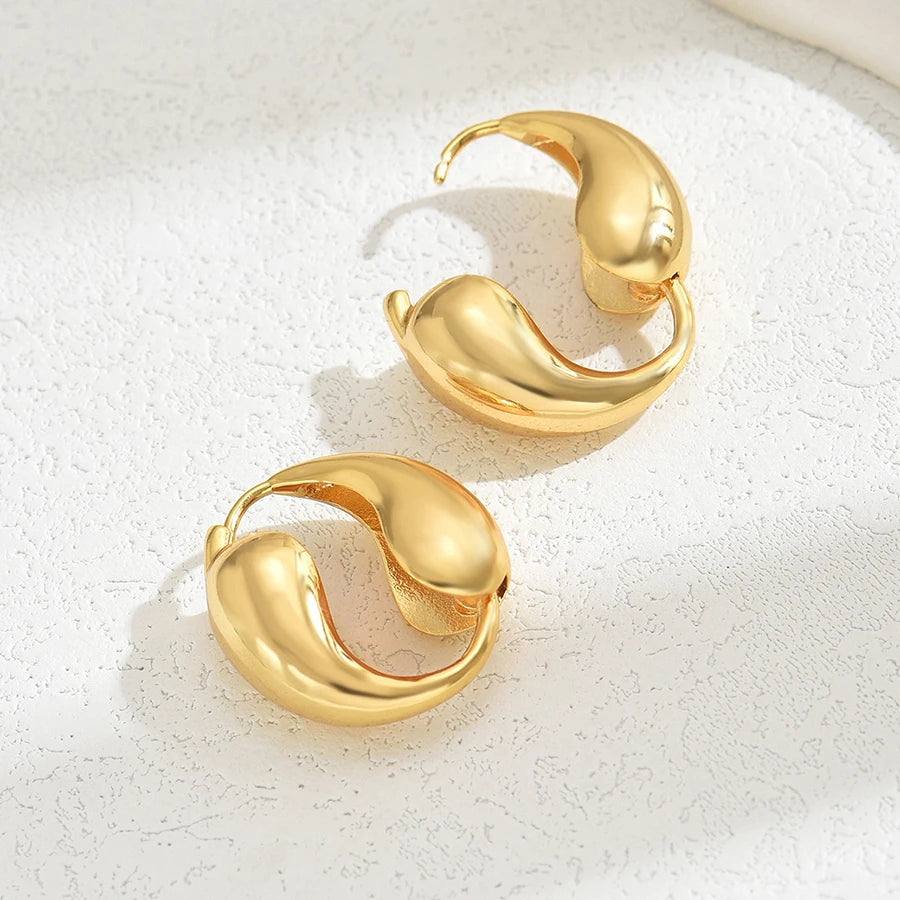 Yin-Yang Waterdrop Hoop Earrings
