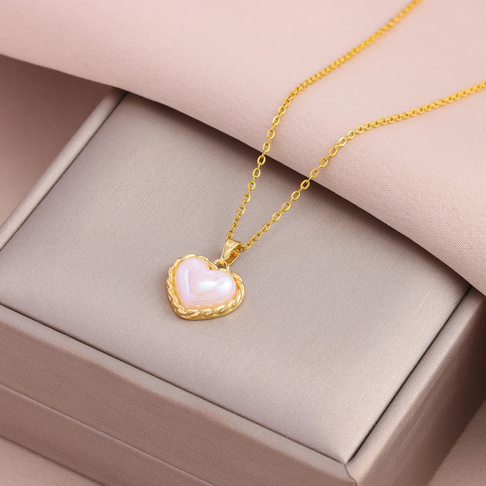 Mermaid Heart Pearl Necklace