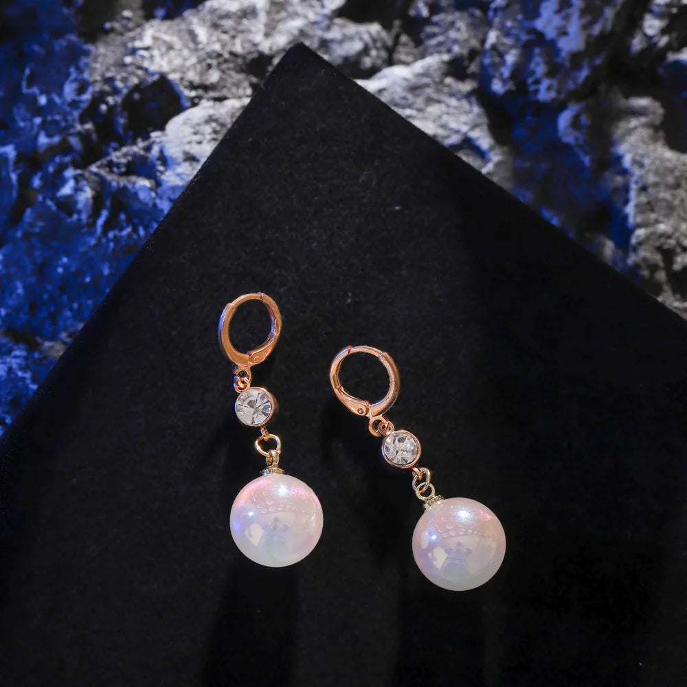 Bohemian Pearl & Rhinestone Stud Earrings