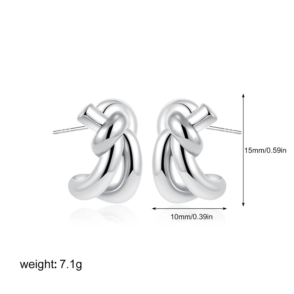 Retro Twist C-Hoop Earrings