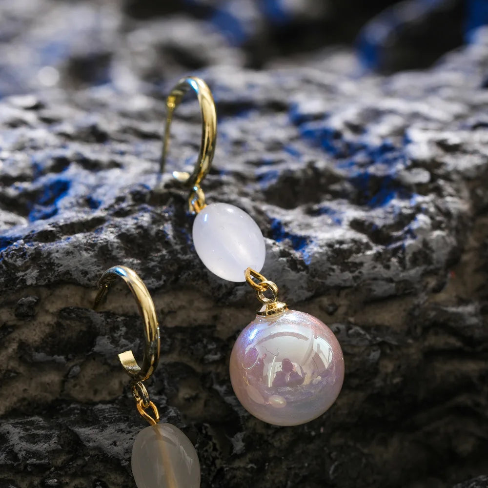 Bohemian Pearl & Rhinestone Stud Earrings