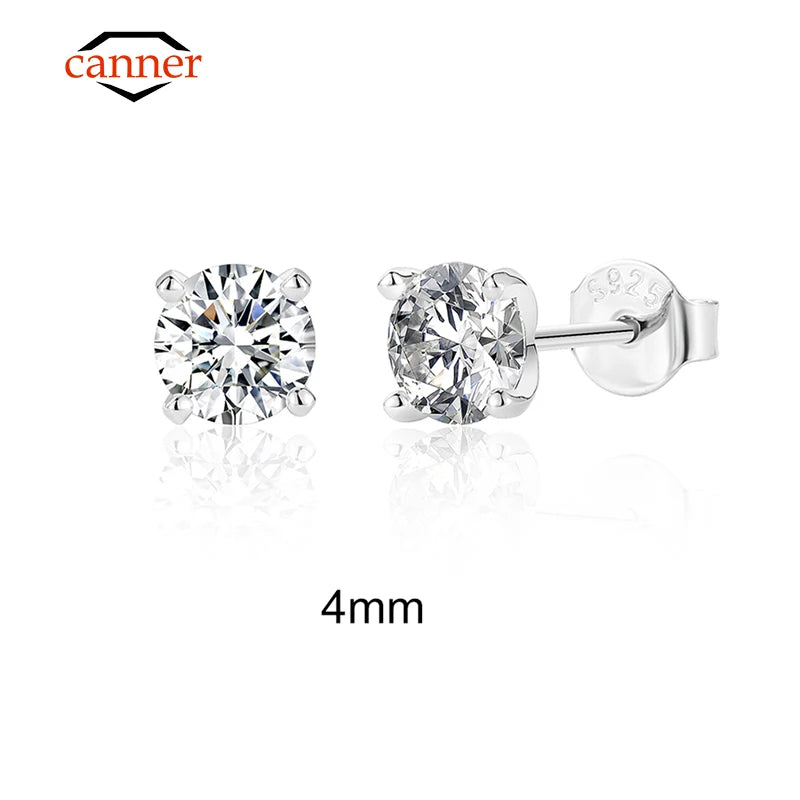 Geometric D-Color Moissanite Stud Earrings