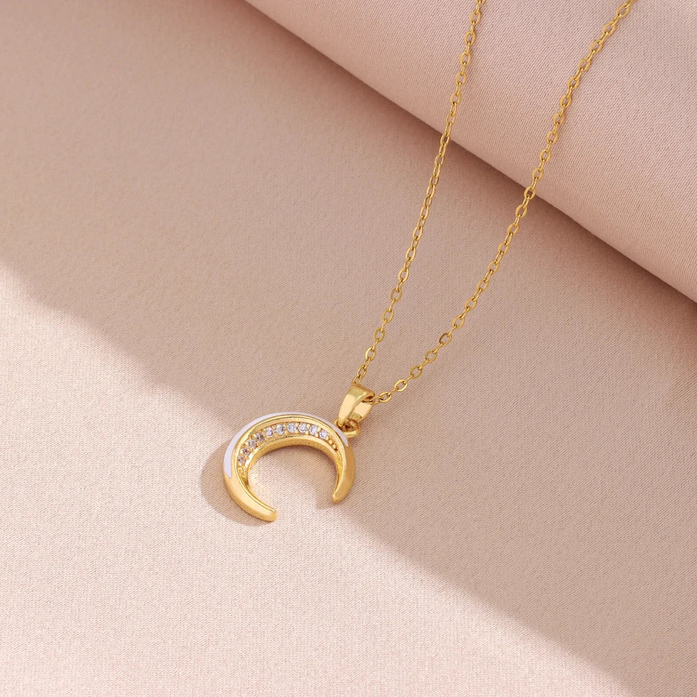 Crescent Moon Pendant Necklace
