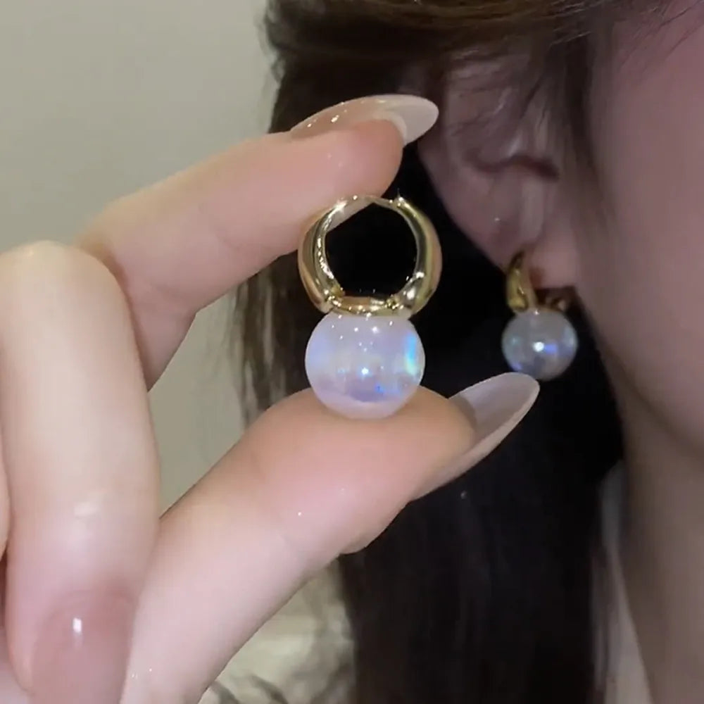 Bohemian Pearl & Rhinestone Stud Earrings