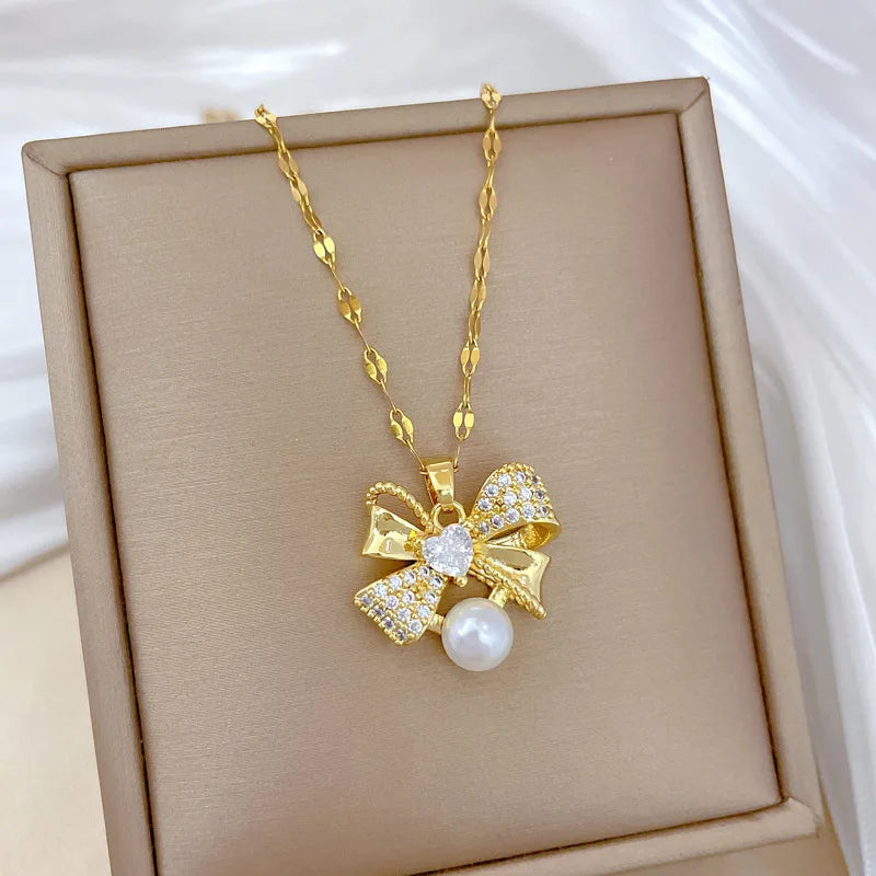 Bow & Pearl Jewelry Set