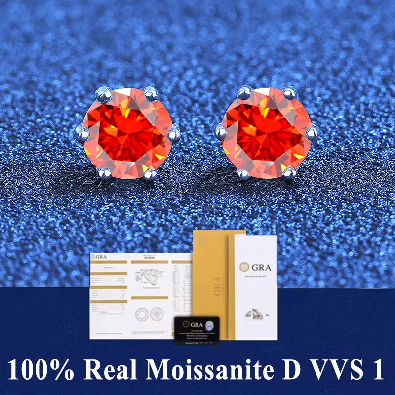 18K Gold Plated / 925 Sterling Silver Moissanite Stud Earrings