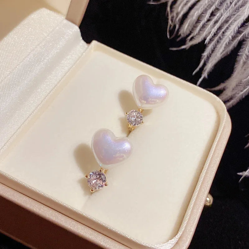 Bohemian Pearl & Rhinestone Stud Earrings