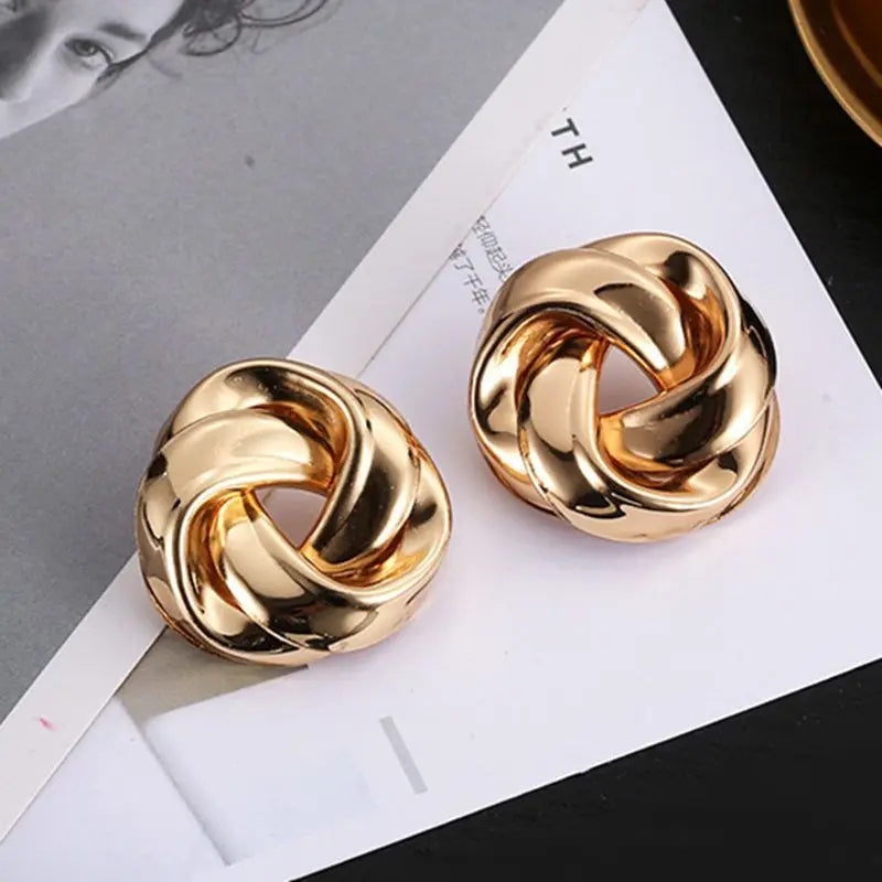 Gold Spiral Whirlpool Earrings