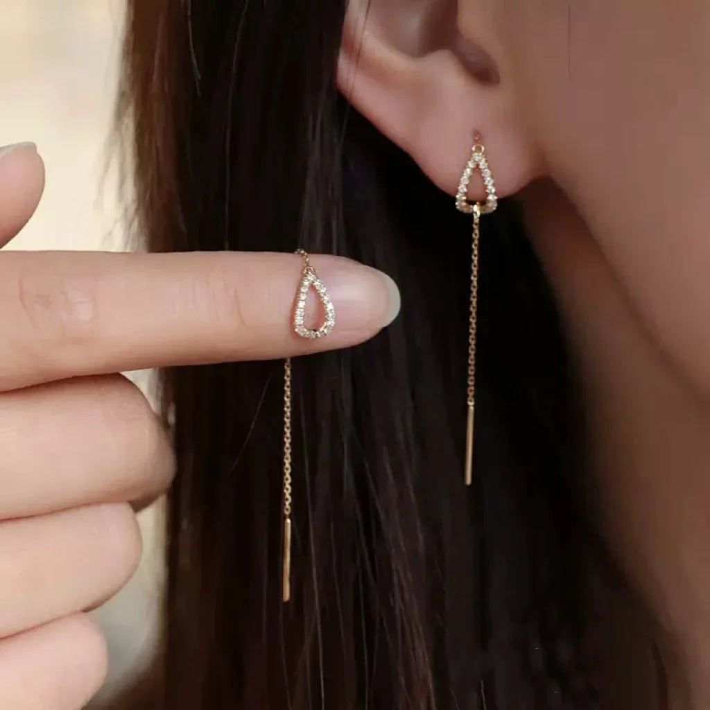 Multicolor Geometric Drop Earrings – Crystal & Copper
