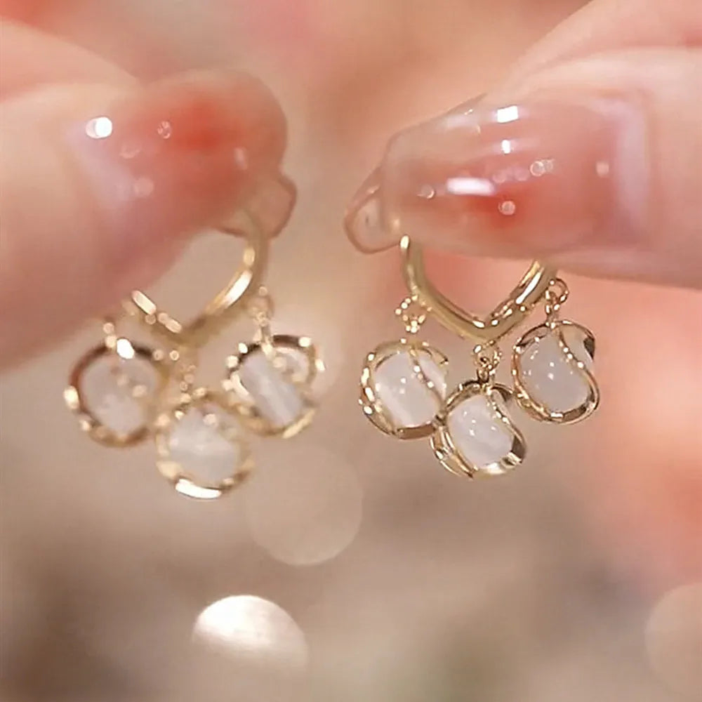 Bohemian Pearl & Rhinestone Stud Earrings