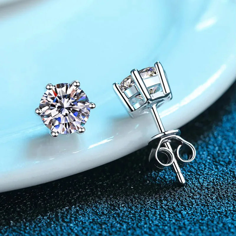 Classic 6-Prong Moissanite Stud Earrings