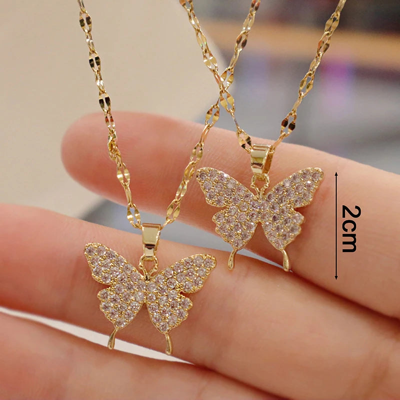 Butterfly Necklace – Gold SS Pendant
