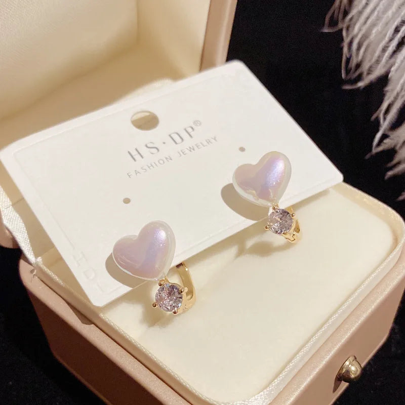 Bohemian Pearl & Rhinestone Stud Earrings
