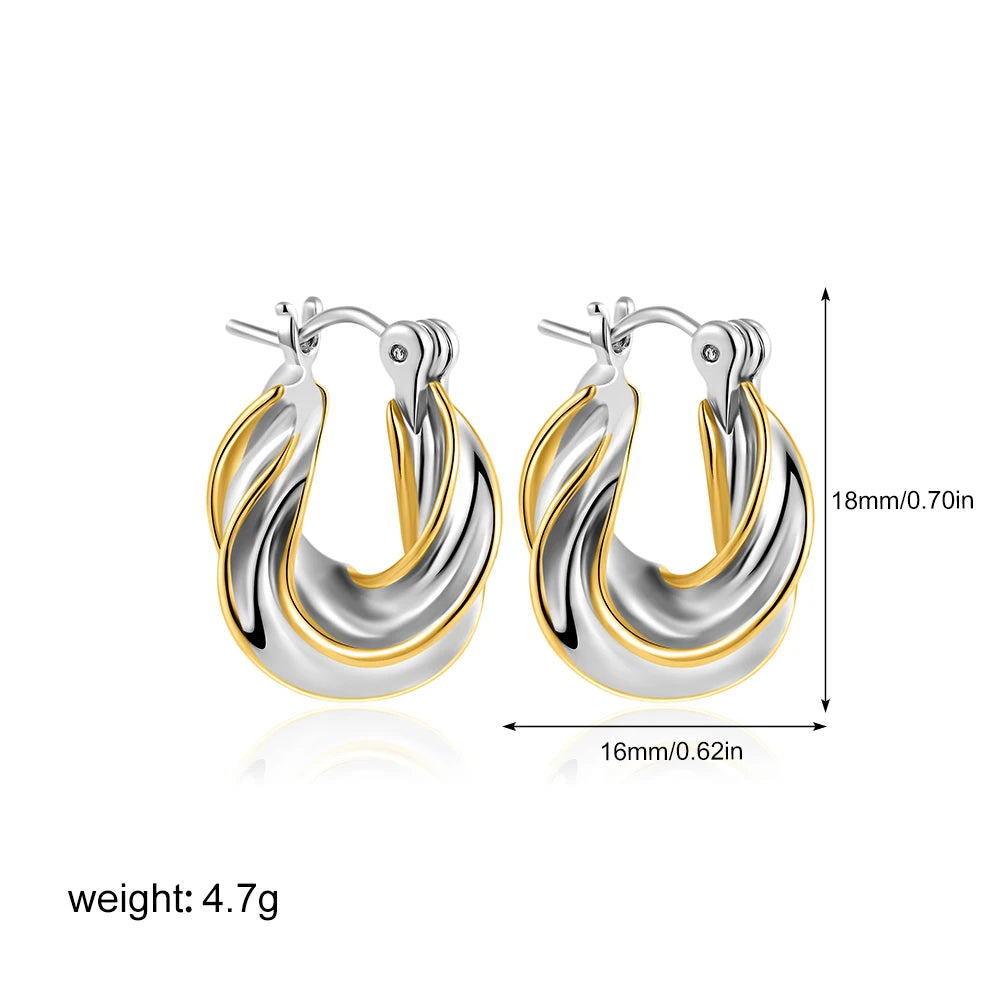 Retro Twist C-Hoop Earrings