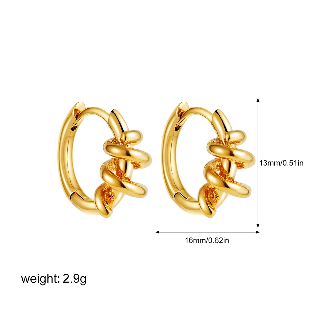 Retro Twist C-Hoop Earrings